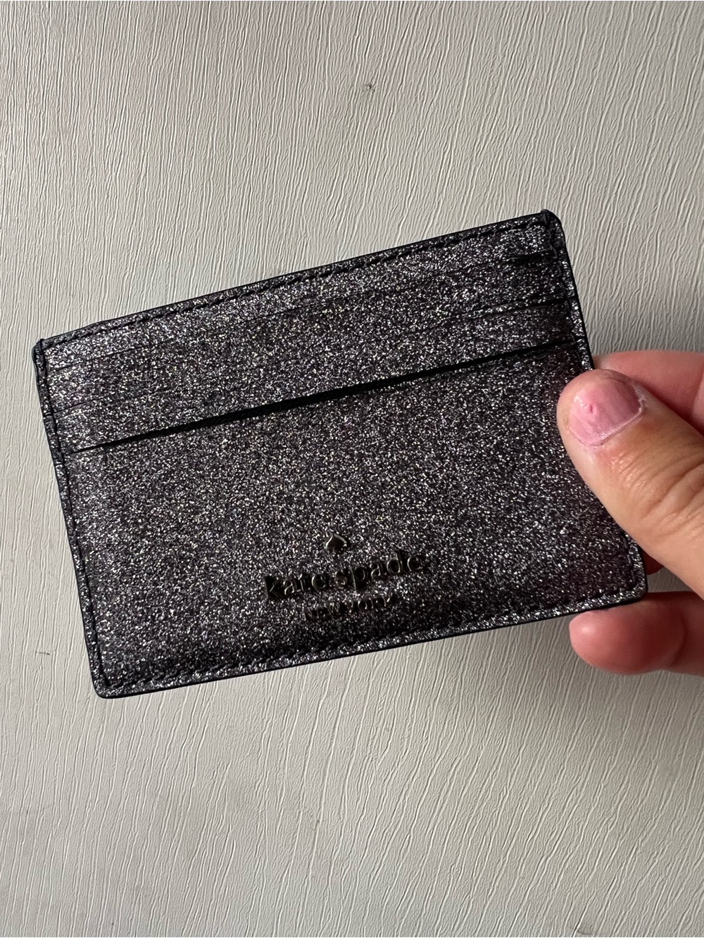 Kate Spade Black Glitter Card Holder